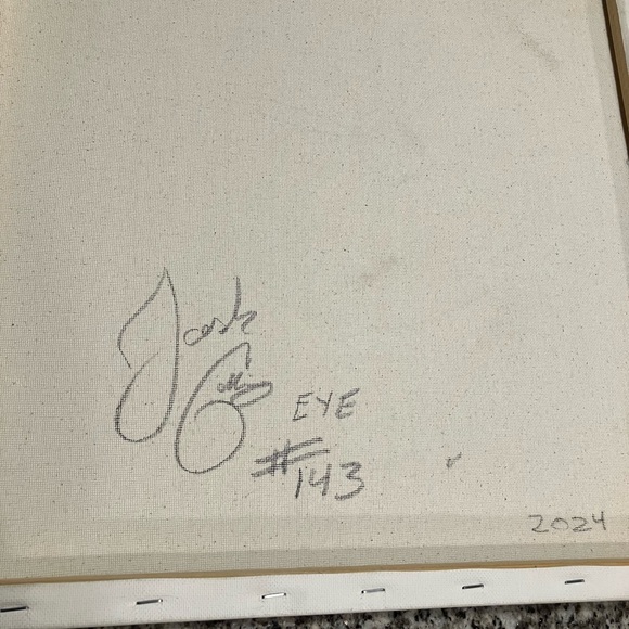 ORIGINAL  Abstract Eye Acrylic painting on canvas. 16x20in signed by Artist - Picture 3 of 3